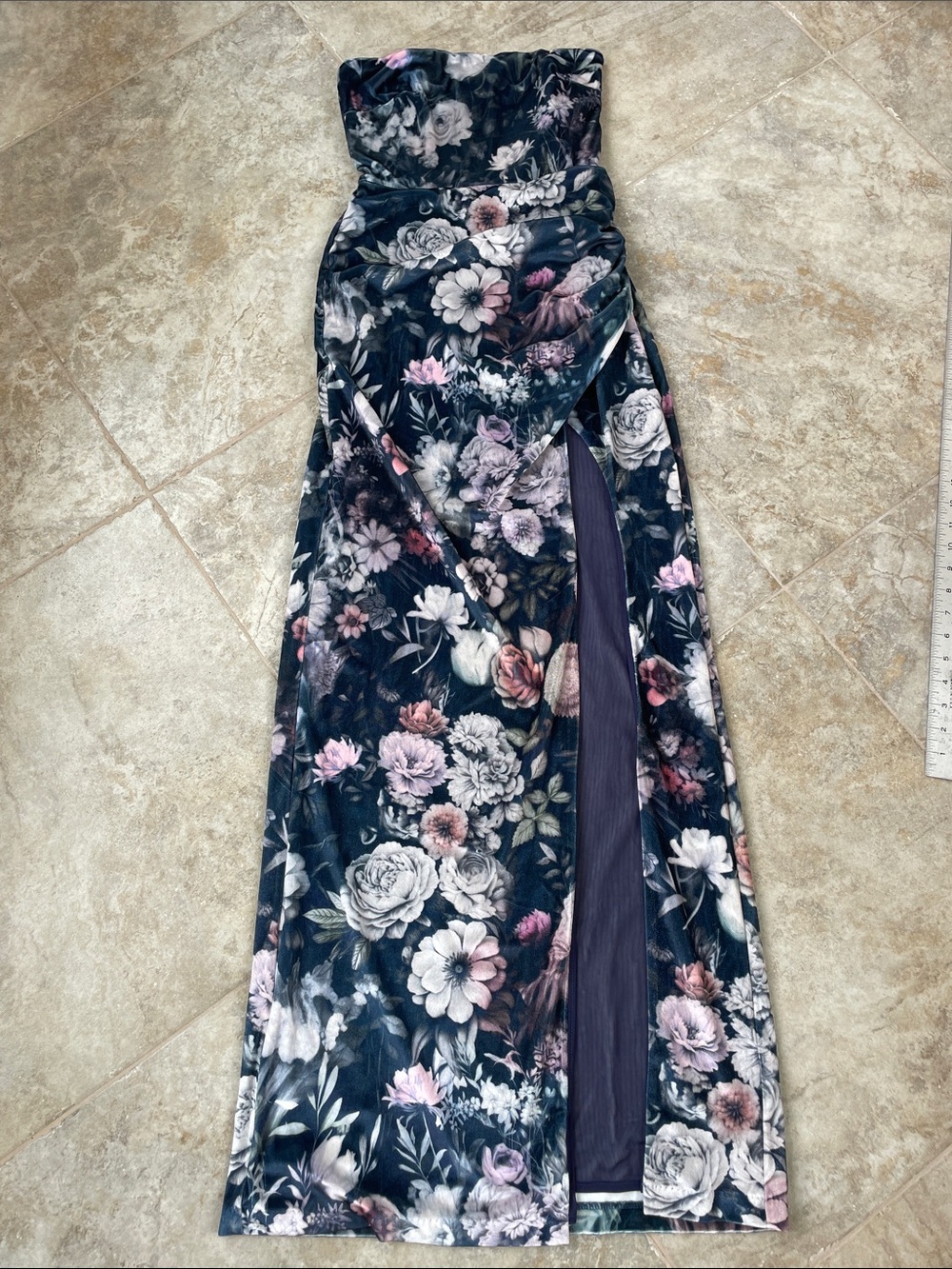 NWT Anthropologie BHLDN Deep Navy Strapless Dress with mesh Lining